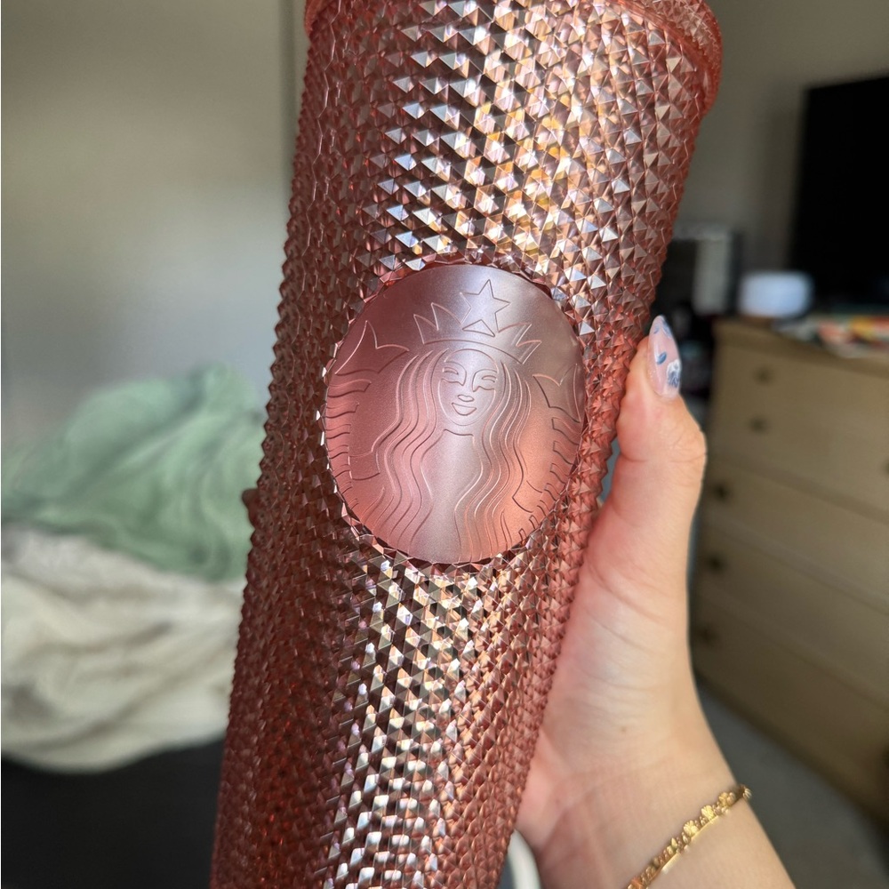 Starbucks Rose Gold Textured Studded Tumbler
